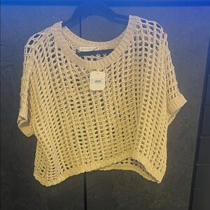Altar'd State Open-Knit Cream Sweater